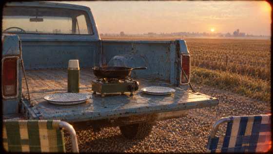 The archival tailgate breakfast on film grain